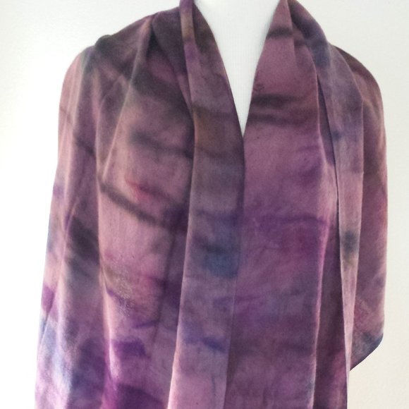 NEW large merino Cashmere scarf Wrap cape tie dyed XL red black purple blue gray - Picture 1 of 4
